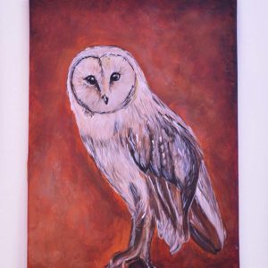 Sova - ručne maľovaný obraz, energetický obraz