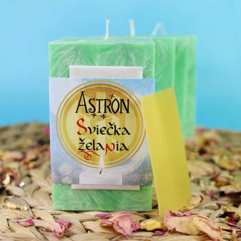 Sviečka želania svetlozelená hranol