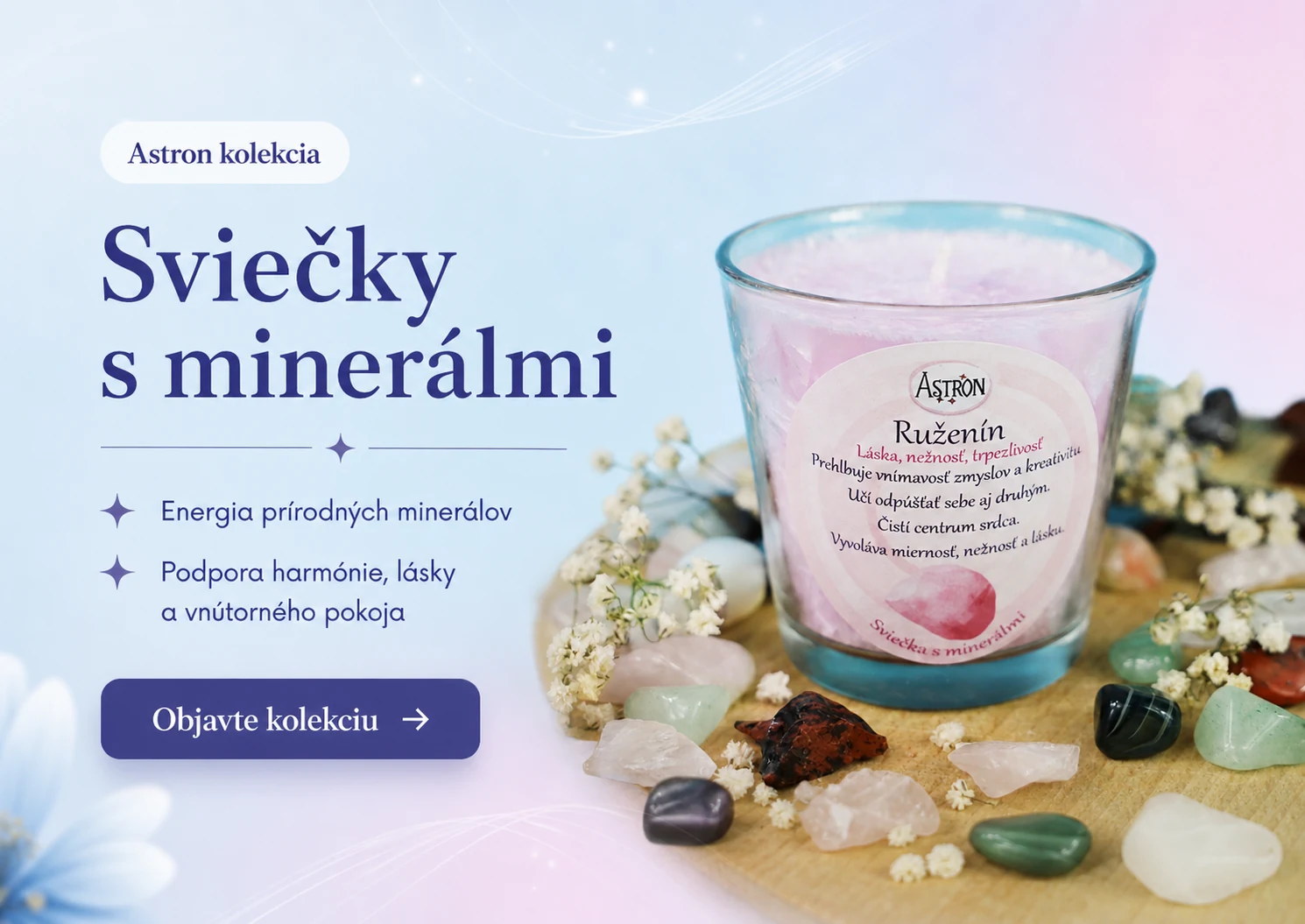 sviecky s mineralmi mineralne sviecky